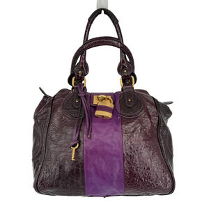 Chloe Paddington Bag Purple Patent Leather Gold Hardware Y2K Designer It Bag